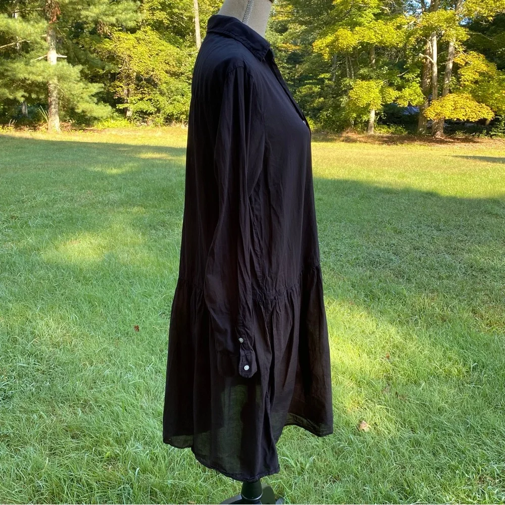 GRAYSON CHANGEMAKER DRESS BLACK COTTON DROP WAIST LONG SLEEVE POCKETS SIZE M